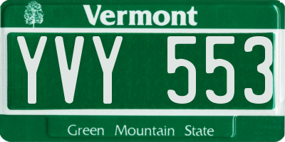 VT license plate YVY553