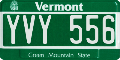 VT license plate YVY556