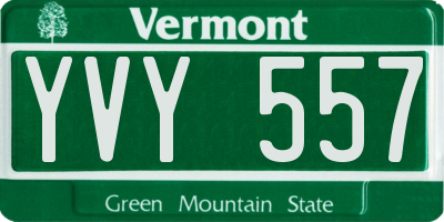 VT license plate YVY557
