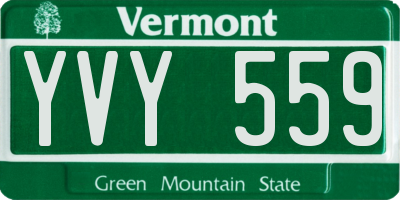 VT license plate YVY559