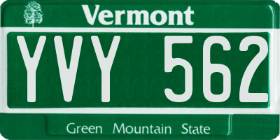 VT license plate YVY562