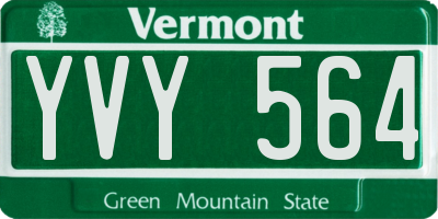 VT license plate YVY564