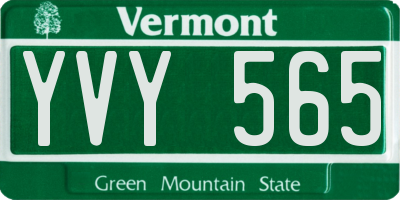 VT license plate YVY565