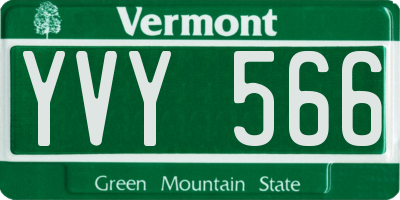 VT license plate YVY566