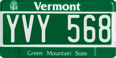 VT license plate YVY568