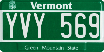 VT license plate YVY569