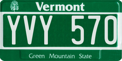 VT license plate YVY570