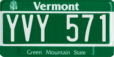 VT license plate YVY571