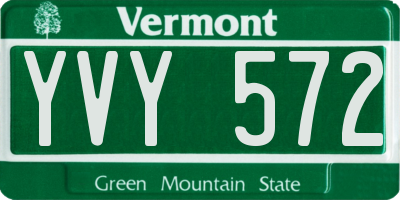 VT license plate YVY572