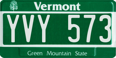VT license plate YVY573