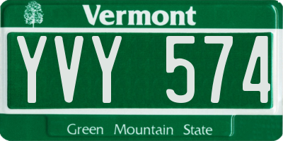 VT license plate YVY574