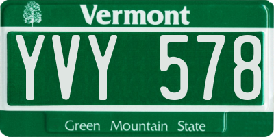 VT license plate YVY578