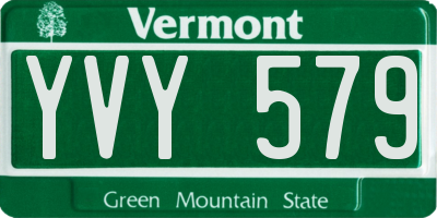 VT license plate YVY579