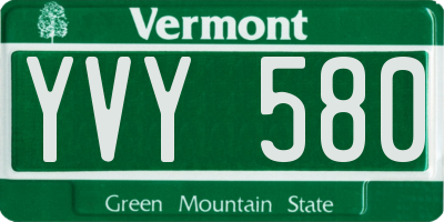 VT license plate YVY580