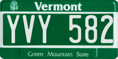 VT license plate YVY582