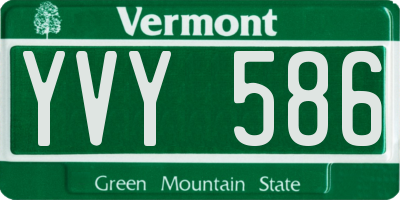 VT license plate YVY586