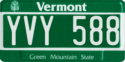 VT license plate YVY588