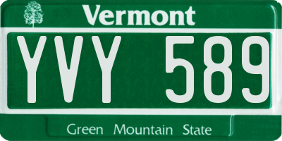 VT license plate YVY589