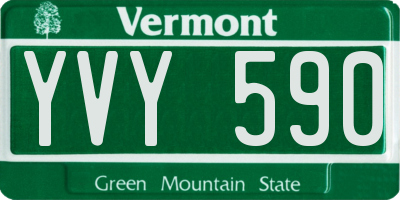 VT license plate YVY590