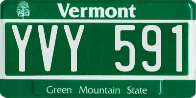 VT license plate YVY591