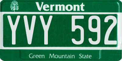 VT license plate YVY592