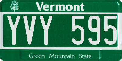 VT license plate YVY595