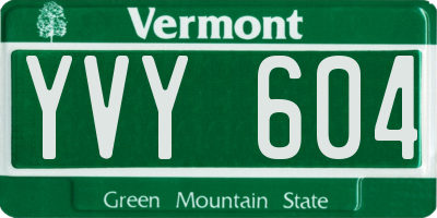 VT license plate YVY604