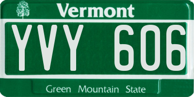 VT license plate YVY606
