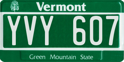 VT license plate YVY607