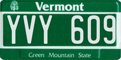 VT license plate YVY609