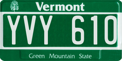 VT license plate YVY610