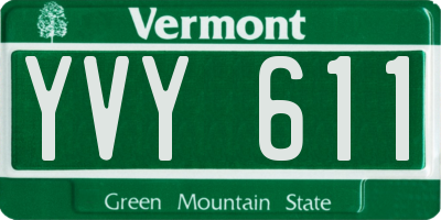 VT license plate YVY611