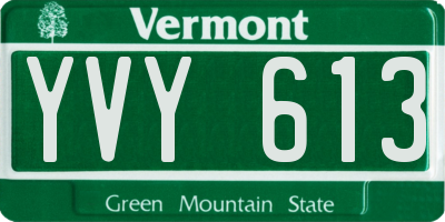 VT license plate YVY613