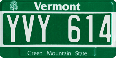VT license plate YVY614