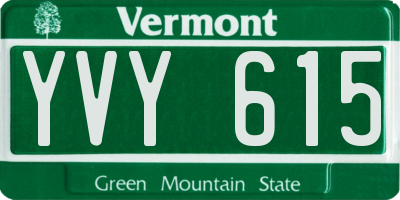 VT license plate YVY615