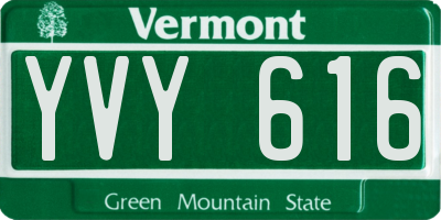 VT license plate YVY616