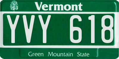VT license plate YVY618