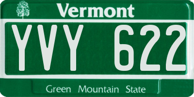 VT license plate YVY622