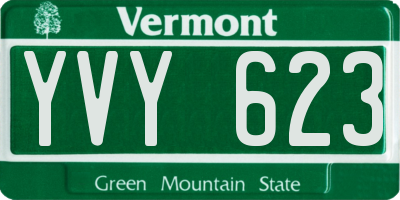 VT license plate YVY623
