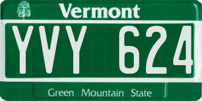 VT license plate YVY624