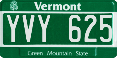 VT license plate YVY625