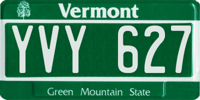 VT license plate YVY627