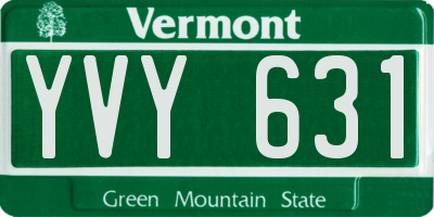 VT license plate YVY631