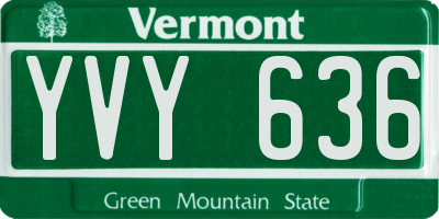 VT license plate YVY636