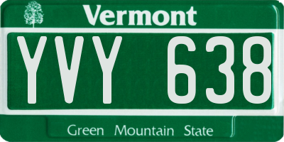 VT license plate YVY638