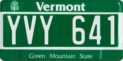 VT license plate YVY641