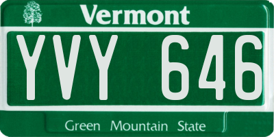 VT license plate YVY646
