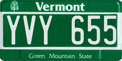 VT license plate YVY655