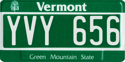 VT license plate YVY656
