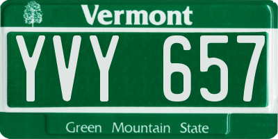 VT license plate YVY657